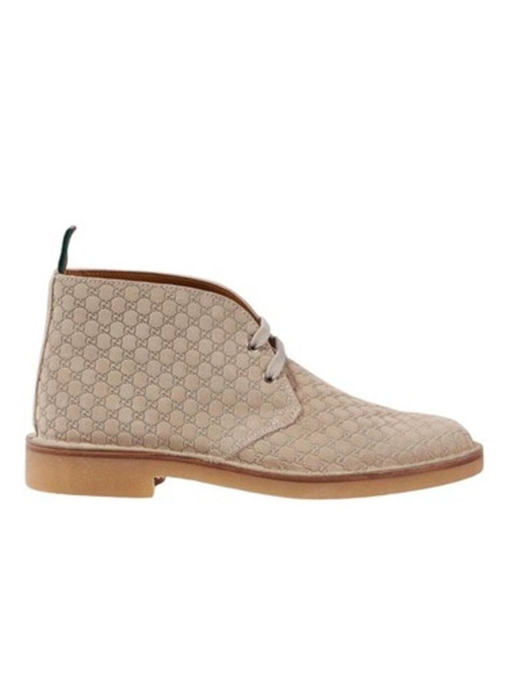 Authentic Gucci GG Monogram Beige Suede Ankle Boots 831283 Men's 11 US 11.5 NEW